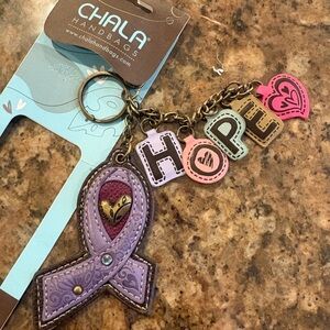 New Chala Lavender Purple Ribbon Hope BC Survivor Charming Charms Boho Keychain